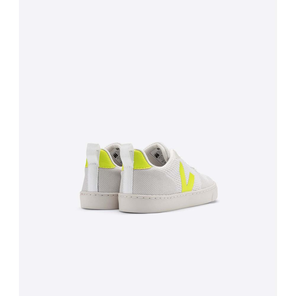 Veja V-10 MALHA BRANCO Kids' Sneakers White/Green | CA 840TCE